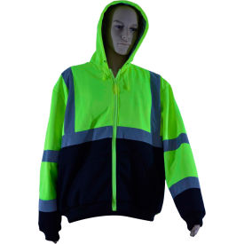 Petra Roc Thermal Lined Zip-Up Hoodie ANSI Class 3 2 Slash Pockets Polar Fleece Lime/Black XL LBHSW-C3-XL