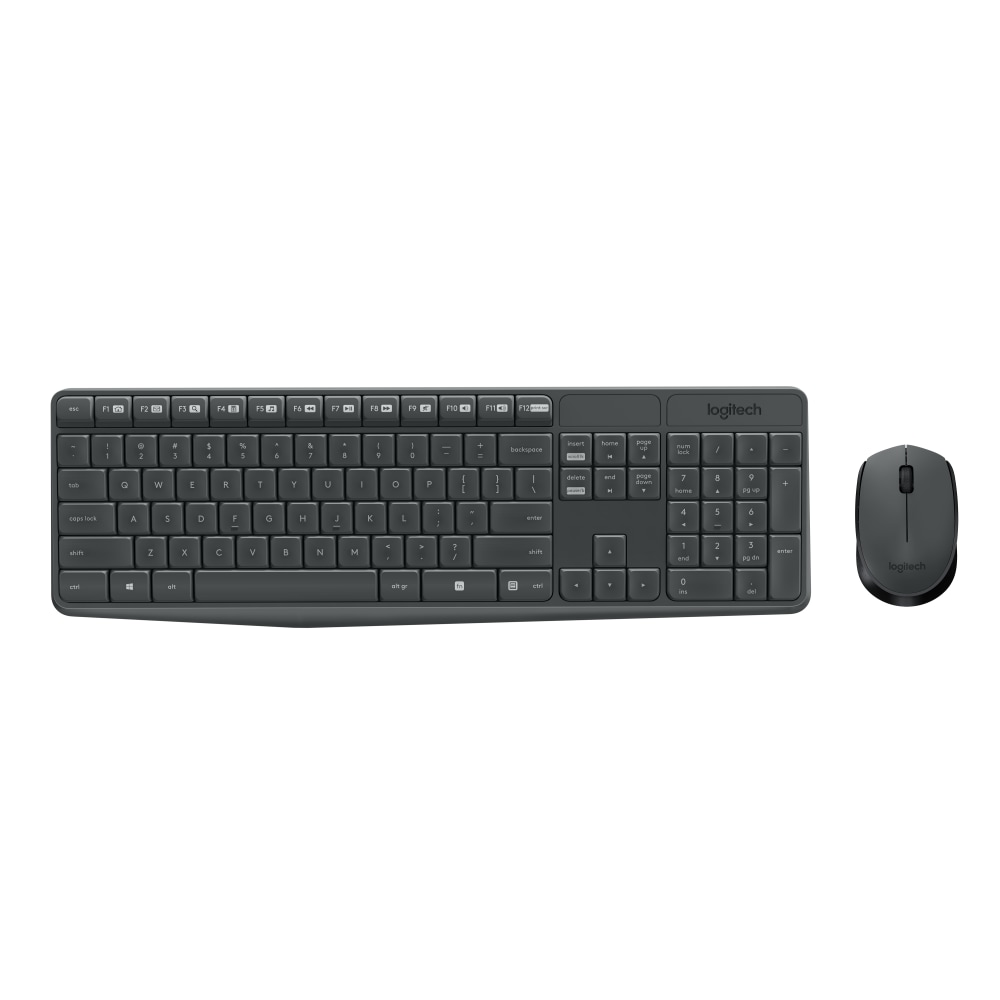 Logitech MK235 Wireless Straight Full-Size Keyboard & Ambidextrous Optical Mouse, Black (Min Order Qty 3) MPN:920-007897