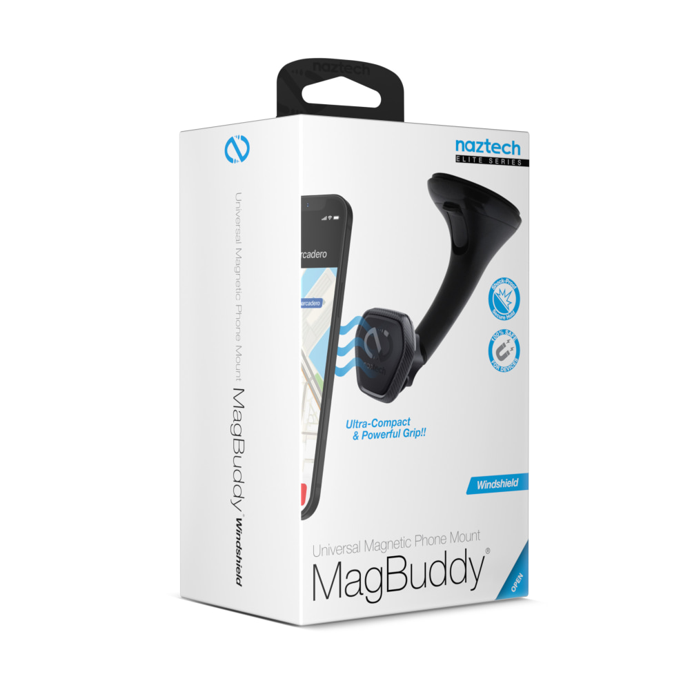 Naztech MagBuddy Elite Windshield Mount, Black (Min Order Qty 5) MPN:15478