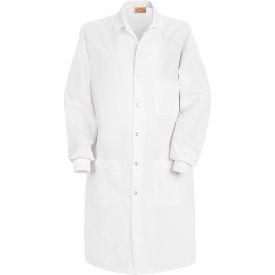 Red Kap® Unisex Specialized Cuffed Lab Coat W/Inside Pocket White Poly/Combed Cotton 4XL KP72WHRG4XL