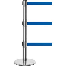 QueuePro 250 Retractable Triple Belt Barrier 40