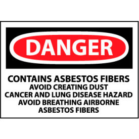 Roll of 500 Hazard Warning Paper Labels - Danger Contains Asbestos Fibers PRD82