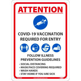 NMC COVID-19 Vaccination Required for Entry Sign Aluminum 14 X 10 M639AB