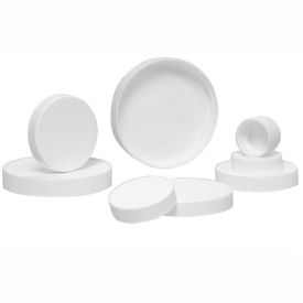 Qorpak CAP-06627 White Ribbed PP Cap with SturdeeSeal PE Foam Liner 45-400 Neck Finish Case of 576 CAP-06627