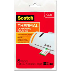 Scotch® Business Card Size Thermal Laminating Pouches 5 mil 3 3/4 x 2 3/8 20/Pack TP585120