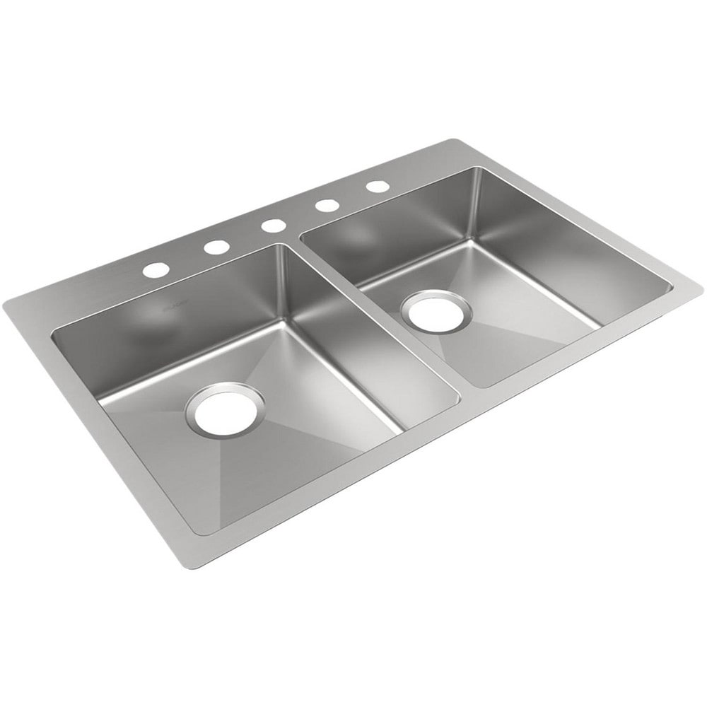 Sinks, Type: Dropin, Undermount , Mounting Location: Countertop , Number Of Bowls: 2 , Material: Stainless Steel , Faucet Included: No  MPN:ECTSRAD3322605