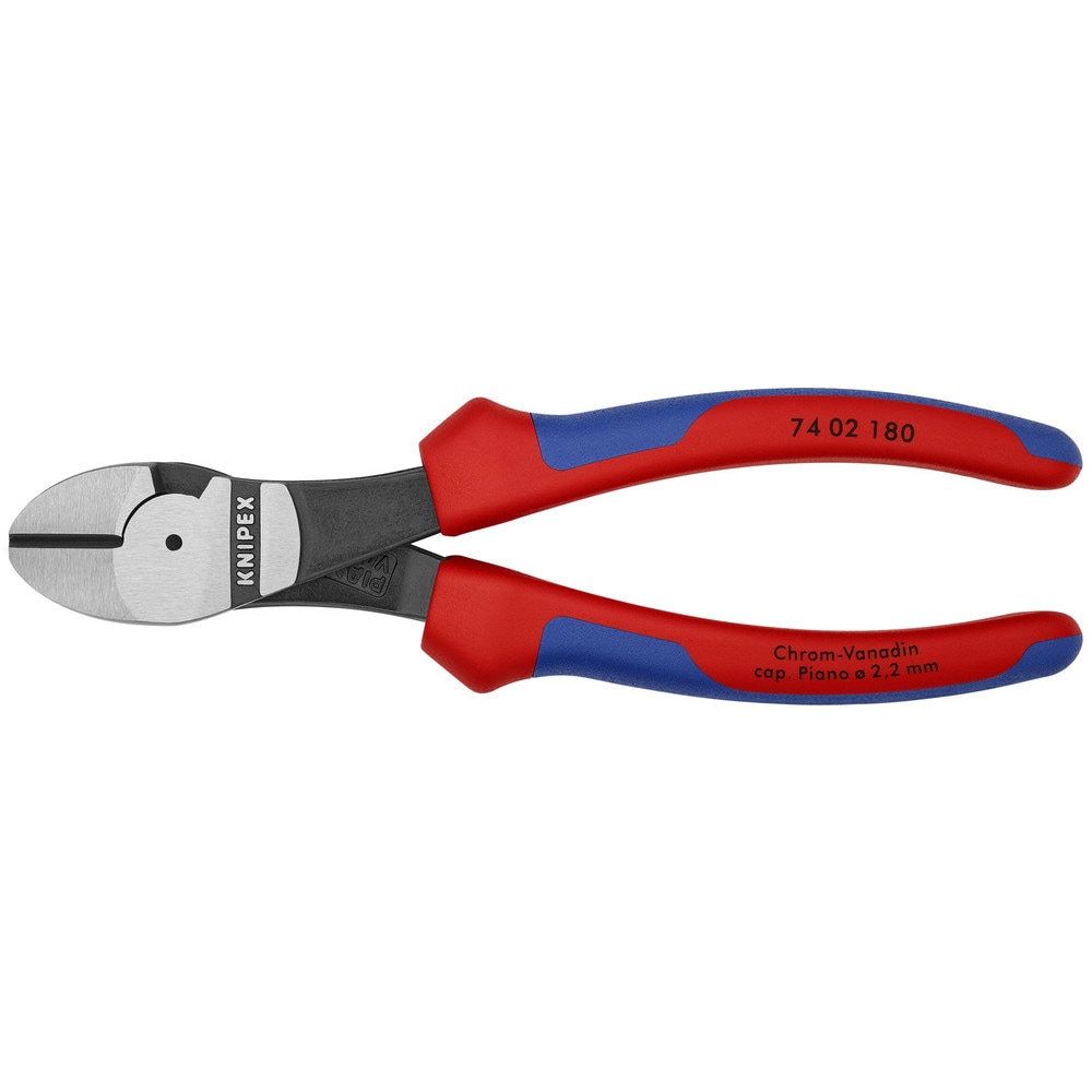 Cutting Pliers, Insulated: No , Overall Length (Inch): 5-1/2in , Head Style: Cutter, Diagonal , Cutting Style: Bevel , Handle Color: Red, Blue  MPN:74 02 180