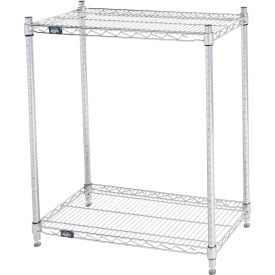 Nexel® 2 Shelf Chrome ESD Wire Shelving Unit Starter 30