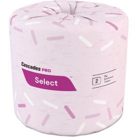 Cascades PRO Select Standard Bath Tissue 2-Ply White 4 x 3-3/16 500/Roll 96/Carton CSDB040