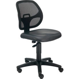 Interion® Mesh Office Chair With Mid Back Vinyl Black 644V695