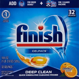 FINISH® Dish Detergent Gelpacs Orange Scent 32 Gelpacs/Box 8 Boxes/Case 51700-81053