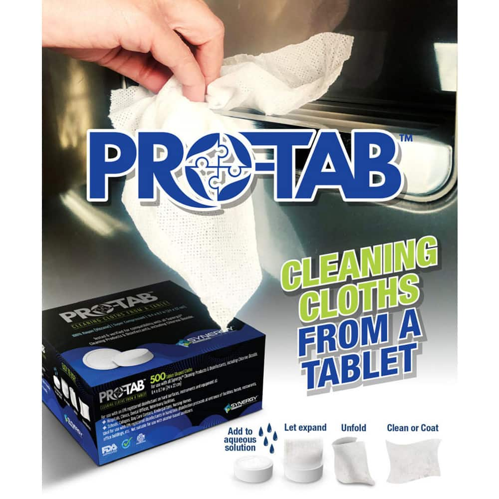 Eliminate the opportunity for pop-up or packaged wiping cloths to dry out or lose their chemical potency. Hydrate compressed cloths in seconds, preparing just the right number of cloths you need - with exactly the solution you MPN:FT-PROTAB_500