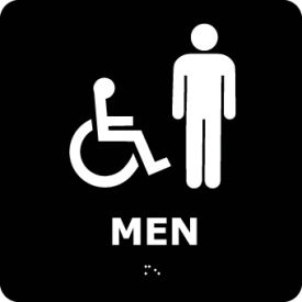 NMC™ Graphic Braille Plastic Sign Men w/ Symbol 8