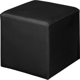 Regency Square Lounge Ottoman - Black Vinyl - Jean Series N6263BK