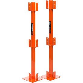 Ideal Warehouse Steel ProGuard Temporary Guard Rail Post Kit Orange 2 Per Box 70-8010