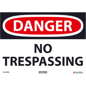 GoVets™ Danger No Trespassing 10x14 Rigid Plastic 218RB724