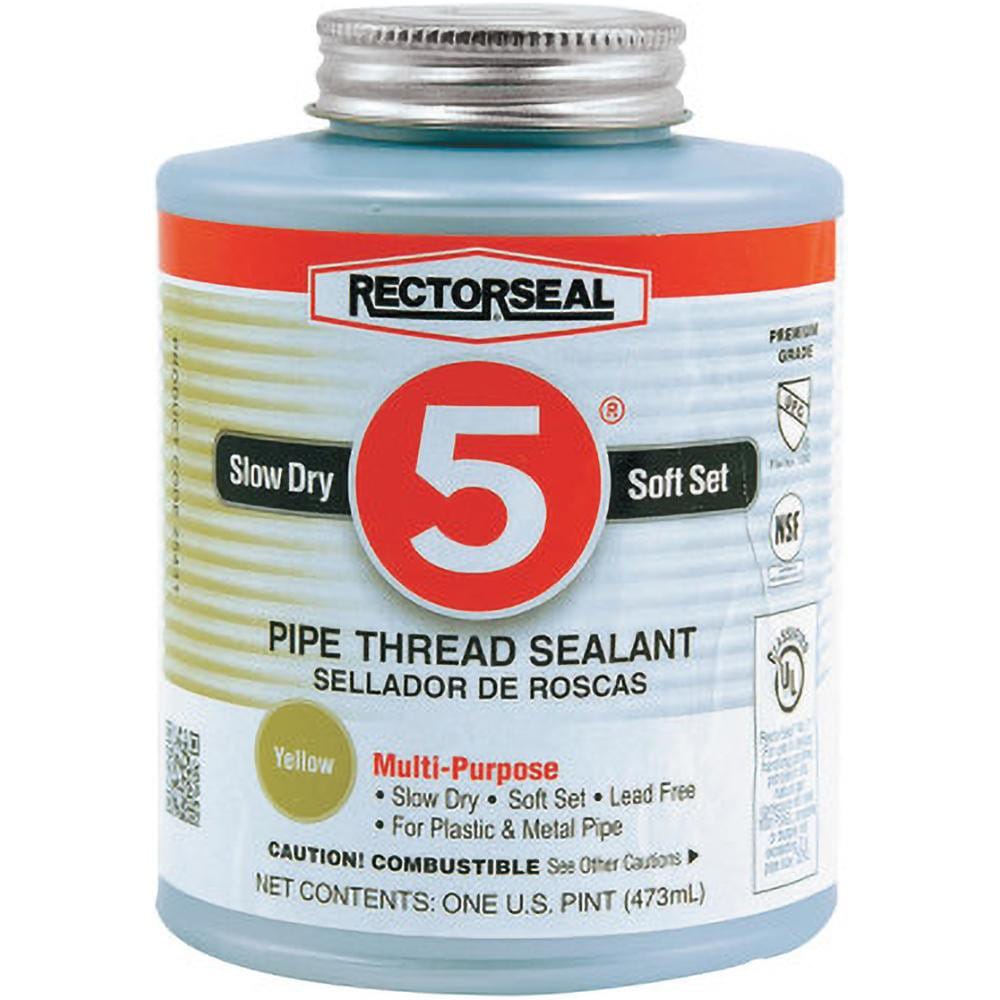 Threaded Pipe Sealants, Form: Paste , Series: Rectorseal No. 5 , Container Size: 1 pt , Container Type: Can , Color: Yellow  MPN:25431