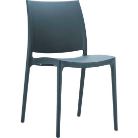 Siesta Maya Resin Dining Chair Dark Gray - Pkg Qty 2 ISP025-DGR