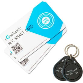 eGeeTouch® Smart NFC Smartcards & Key Fobs White/Black Pack of 4 5-NFC-2002CF