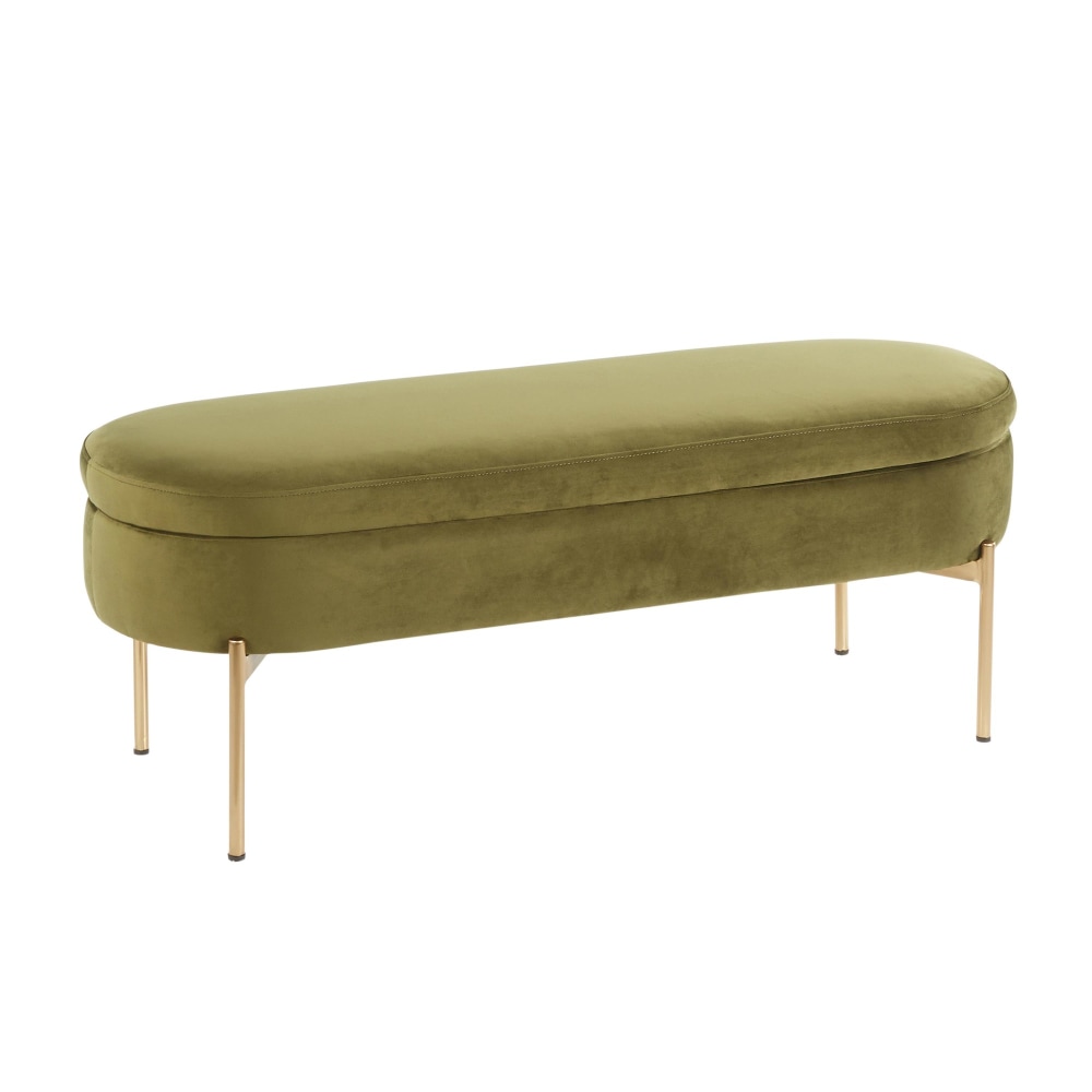 LumiSource Chloe Storage Bench, Gold/Green MPN:BC-CHLOE STOR AUVGN