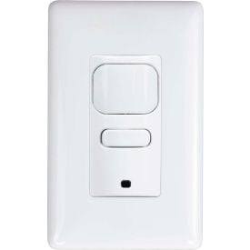 Hubbell LightHawk PIR 1-Button Wall Switch Occupancy Sensor White LHIRS1-G-WH