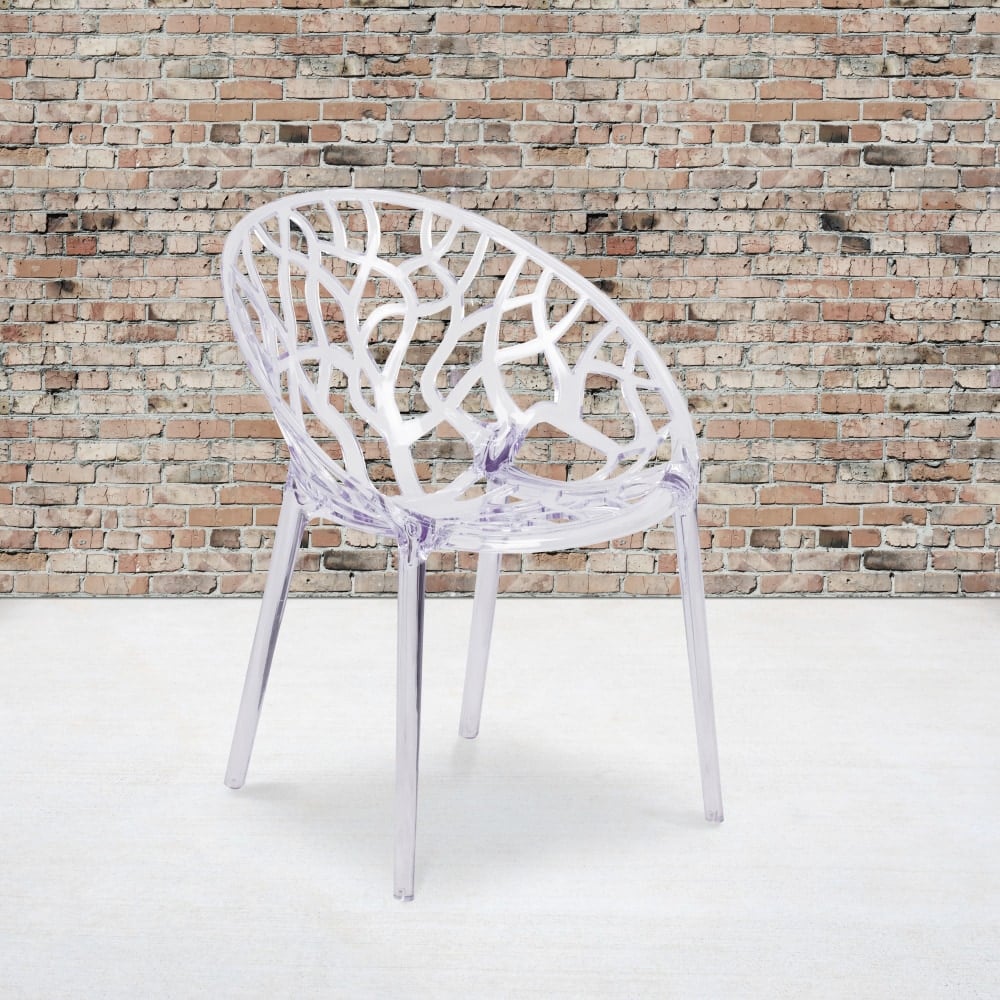 Flash Furniture Specter Series Transparent Oval-Shaped Stacking Side Chair, Clear MPN:FH156APC