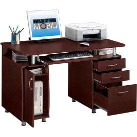 Techni Mobili Complete Computer Workstation Desk with Storage Chocolate RTA-4985-CH36