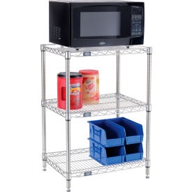 Nexel® 3 Shelf Poly-Z-Brite Microwave Wire Shelving Unit Starter 24