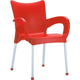 Siesta Romeo Resin Dining Arm Chair Red - Pkg Qty 2 ISP043-RED