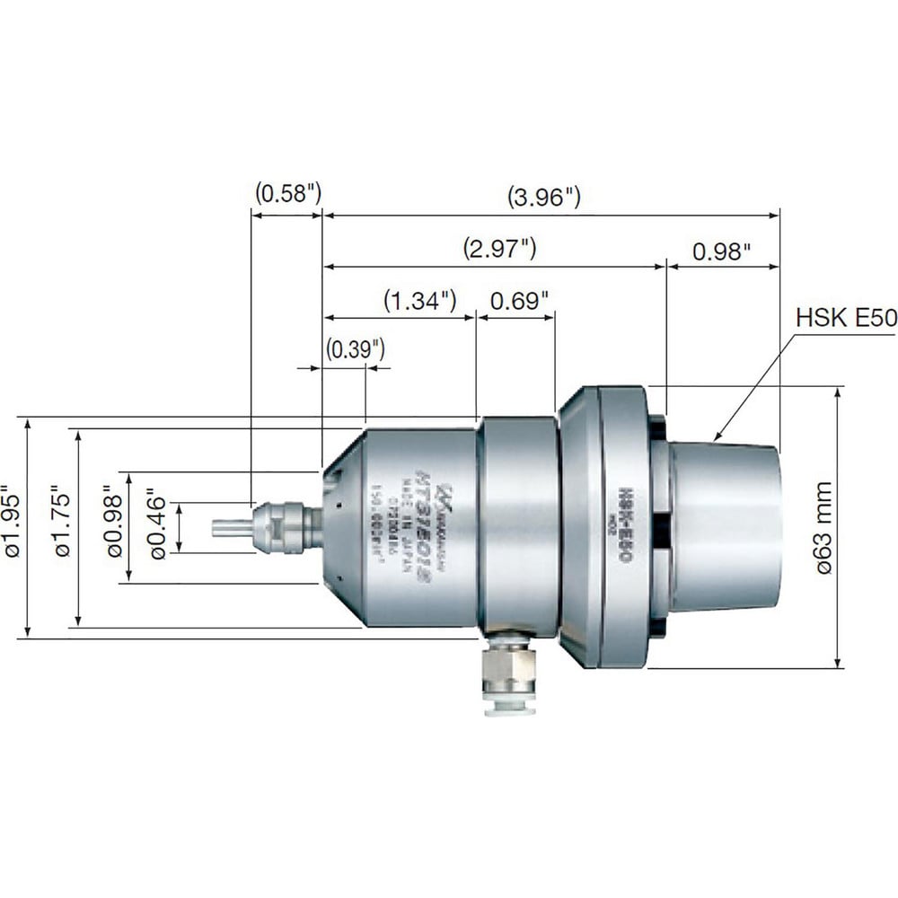 Pneumatic High-Speed Spindles, Max Tool Mounting Depth: .97 , Operating Pressure Range (psi): 44-101 , Automatic Tool Changeable: No  MPN:8280