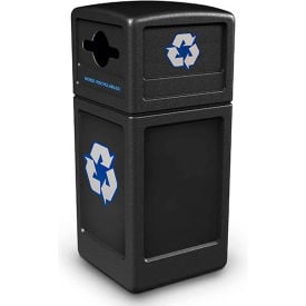 PolyTec™ Recycling Can w/Dome Lid 42 GallonBlack 747301