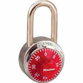 Master Lock® No. 1502LFRED General Security Combo Padlock LF Shackle - Red Dial 1502LFRED