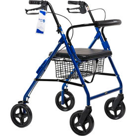 Dynarex DynaGo™ HD Bariatric Rollator 400 lbs. Capacity Blue 10209