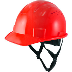 General Electric GH326 Vented Cap Style Hard Hat 4-Point Adjustable Ratchet Suspension Red GH326R