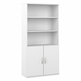 Bush Business Furniture Hybrid 5 Shelves Bookcase w/ Door Kit 36