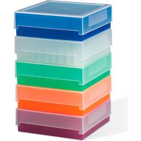 Bel-Art 81-Place Plastic Freezer Storage Boxes Assorted Colors 5Pk 188520016