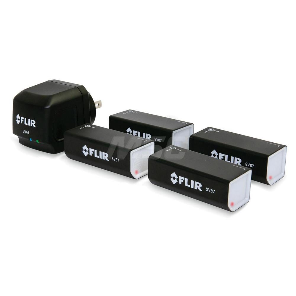 The FLIR SV87-KIT Vibration Monitoring Solution is essential for manufacturing processes that use rotating machinery, industrial pumps, fans, gearboxes, and motors. The included remote monitoring gateway stores sensor data and MPN:SV87-KIT