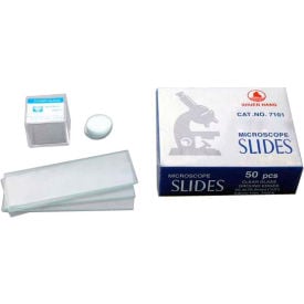 AmScope BS-50P-C 50 pcs. Blank Microscope Slides and 100 pcs. Circular Cover Slips BS-50P-C