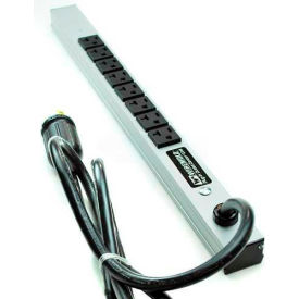 Wiremold CabinetMATE Power Strip W/Locking Plug 8 Outlets 20A 15' Cord 2008ULBD20R-TL*