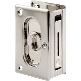 Prime-Line N 7367 Pocket Door Privacy Lock with Pull 3-3/4-Inch Satin Nickel N 7367