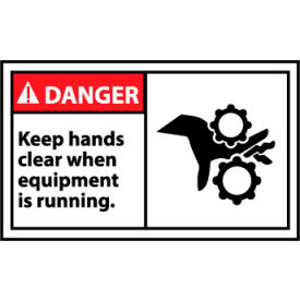 Graphic Machine Labels - Danger Keep Hands Clear When Equipment Is Running DGA47AP