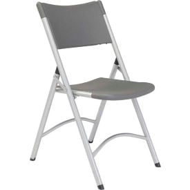 Interion® Folding Chair With Mid Back Resin Gray - Pkg Qty 4 540GY695