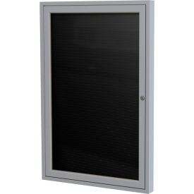 Ghent Letter Board - 1 Door - Black Flannel w/Silver Frame - 24