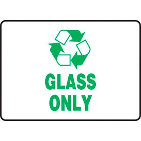 AccuformNMC™ Glass Only Label w/ Recycle Sign Aluminum 10