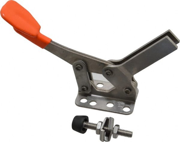 Manual Hold-Down Toggle Clamp: Horizontal, 400 lb Capacity, U-Bar, Flanged Base MPN:H-400(SS)