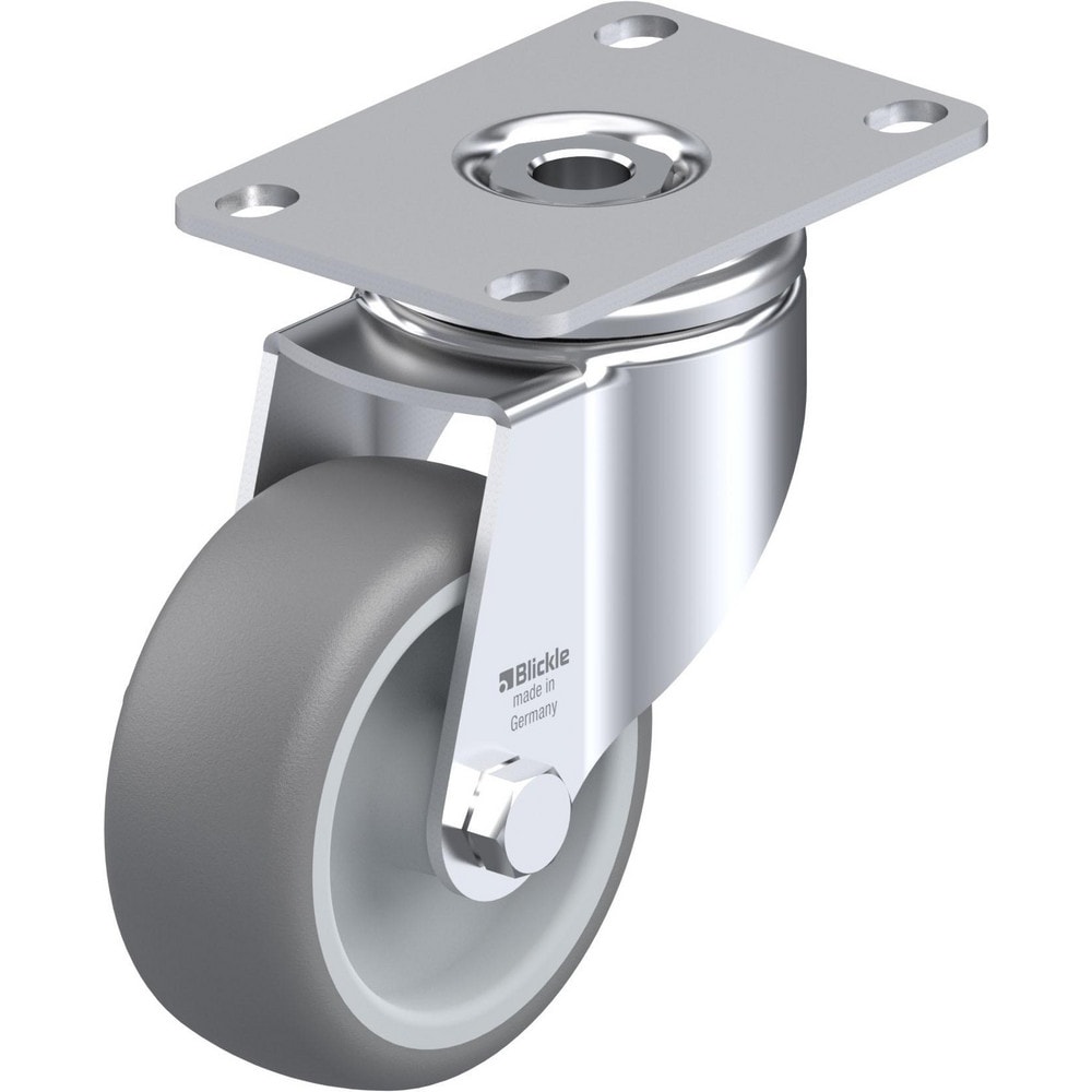 Top Plate Casters, Mount Type: Plate , Number of Wheels: 1.000 , Wheel Diameter (Inch): 5 , Wheel Material: Rubber , Wheel Width (Inch): 1-1/4  MPN:910431