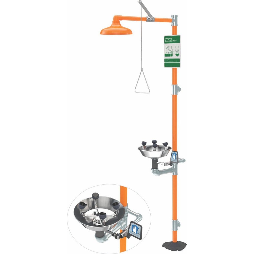 Plumbed Eye, Face & Body Wash Combination Stations, Station Type: Drench Shower with Eye & Face Wash Station  MPN:MSSS909