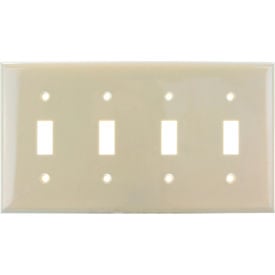 Sunlite® Toggle Switch Plate 4-Gang Ivory Pack of 12 40890-NS