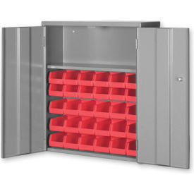 GoVets™ Wall & Bench Bin Cabinet W/ 24 Yellow Bins 26-1/2