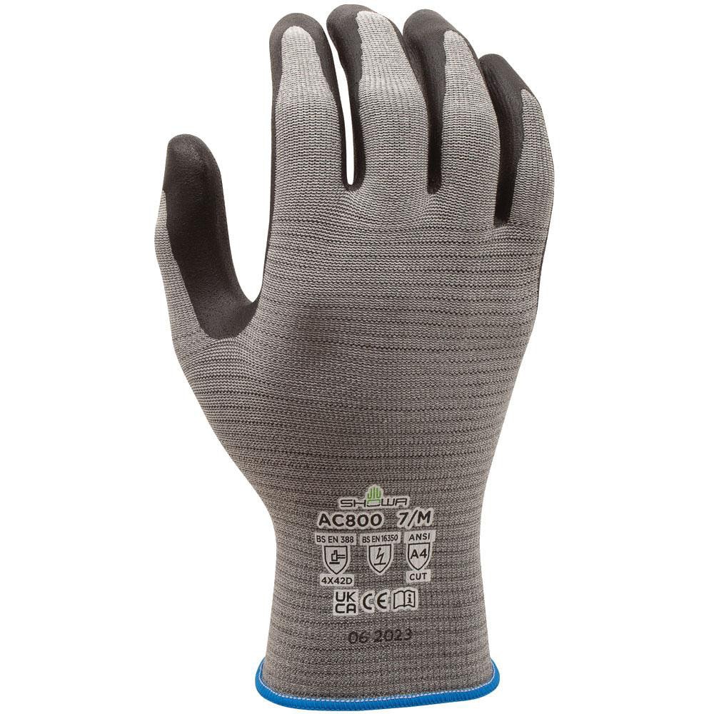 Cut & Puncture Resistant Gloves, Coating Material: Micro-Foam Nitrile , Coating Coverage: Palm & Fingertips , Glove Type: Cut-Resistant  MPN:AC800XL-09